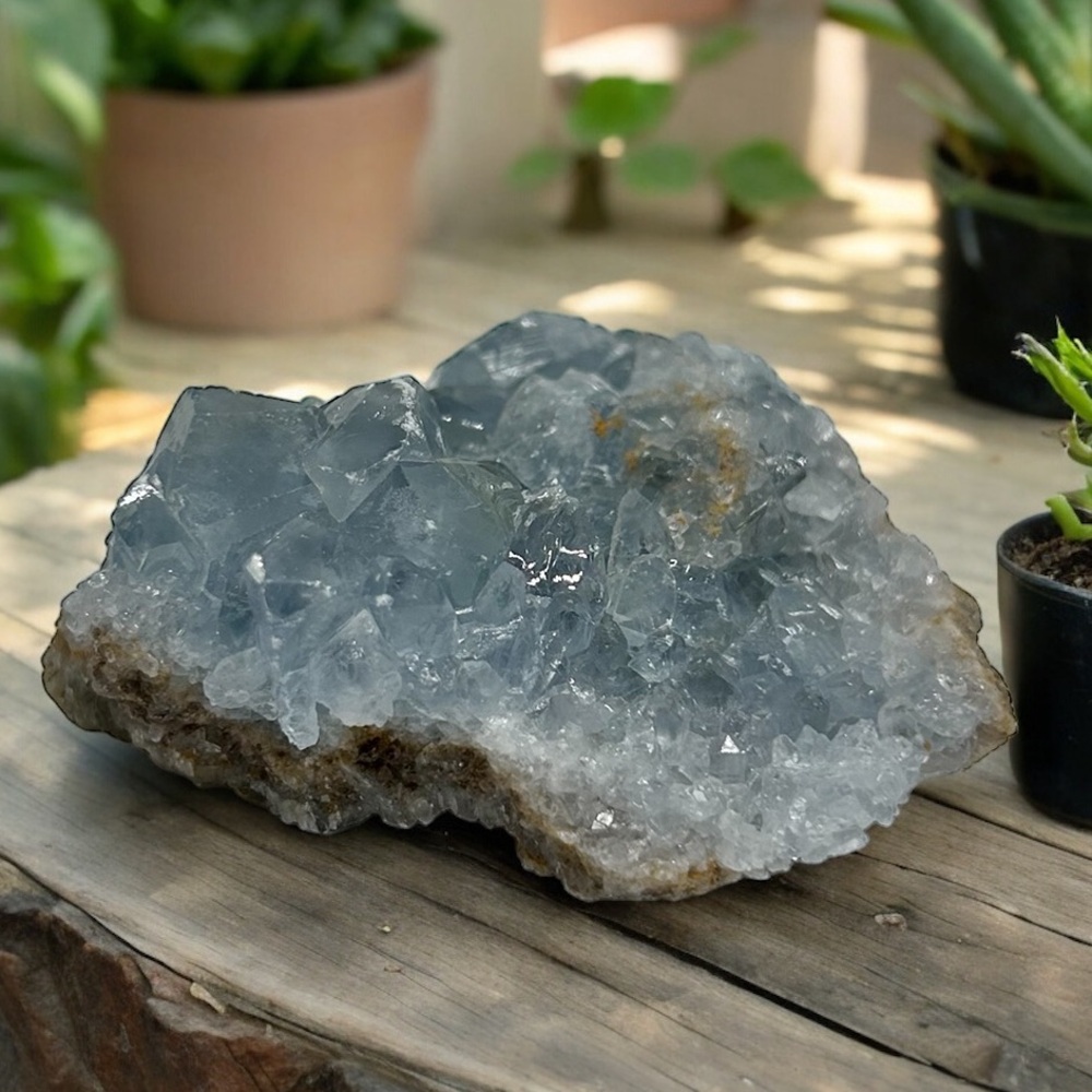 Blue Celestite Crystal Cluster